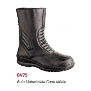 BOTA MOTOCICLISTA CANO MÉDIO PRETA