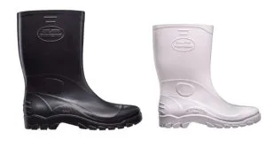 BOTA PVC STIVALETTO MAX PRETA E BRANCA CANO 
 MEDIO – C/FORRO