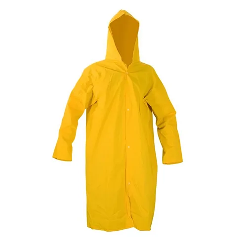 CAPA DE CHUVA PVC AMARELA COM FORRO E CAPUZ