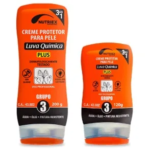 Creme Protetor Luva Química 3 em 1 Nutriex Grupo 3 200g ou 120g CA 43802