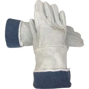 LUVA DE RASPA PUNHO 20 CM DORSO LISO COM FORRO INTERNO GRAFATEX 3 FIOS