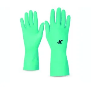 LUVA EM LATEX NITRILICO VERDE 33CM COM FORRO TAM.P/M/G/GG