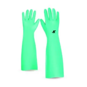 LUVA EM LATEX NITRILICO VERDE 46CM  LONGA SEM FORRO TAM.P/M/G/GG